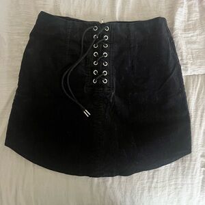 Forever 21 Black Lace-Up Mini Skirt
